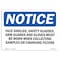 Signmission OSHA Sign, Face Shields Glasses Arm Guards, 14in X 10in Plastic, 14" W, 10" H, Landscap OS-NS-P-1014-L-12396 - alternate 1